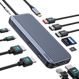 Selore&S-Global USB-C docking with triple HDMI ports for a crystal-clear multi-monitor setup