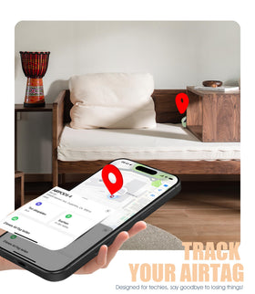 Open-view design highlights AirTag slot for quick checks during daily commuting.