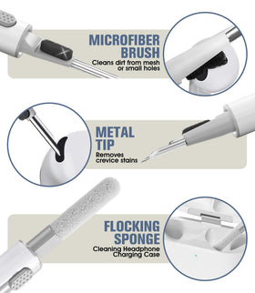Cleaning pen helps remove dust and debris, preserving sound quality.