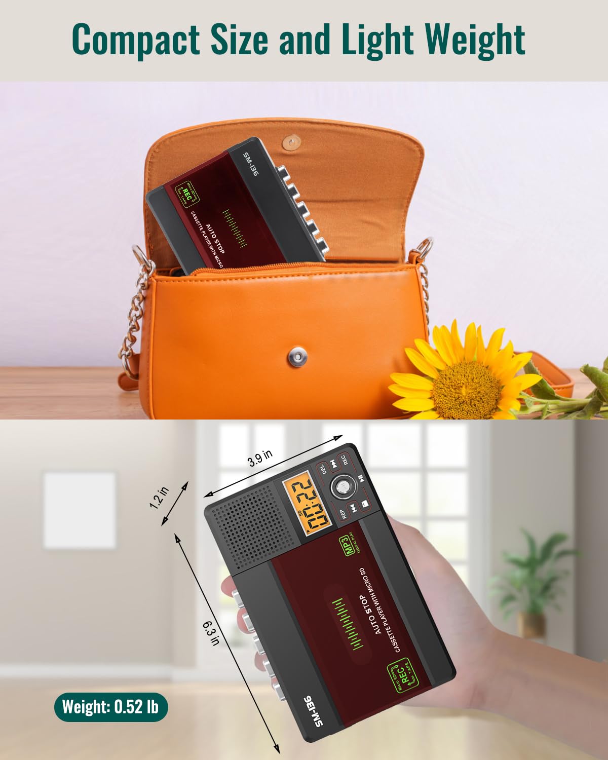 SEMIER battery compartment view showing AA battery option for portability