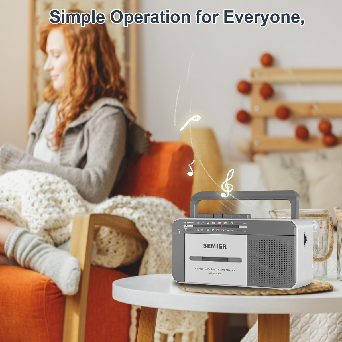 SEMIER battery compartment open with C batteries to show cordless, on-the-go freedom