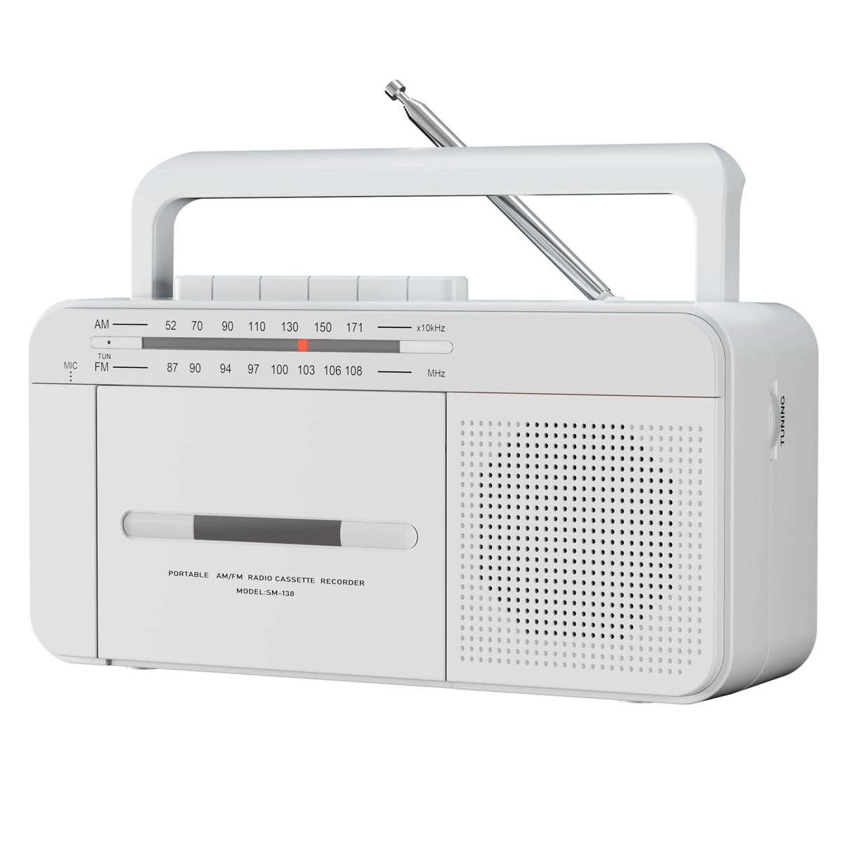 SEMIER portable cassette boombox front view showing compact design for home or outdoor listening
