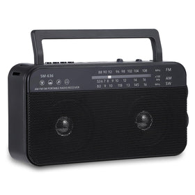 SEMIER portable radio front view highlighting compact design for easy carrying