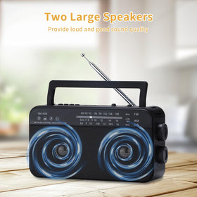 SEMIER radio two-speakers delivering rich stereo sound for broadcasts