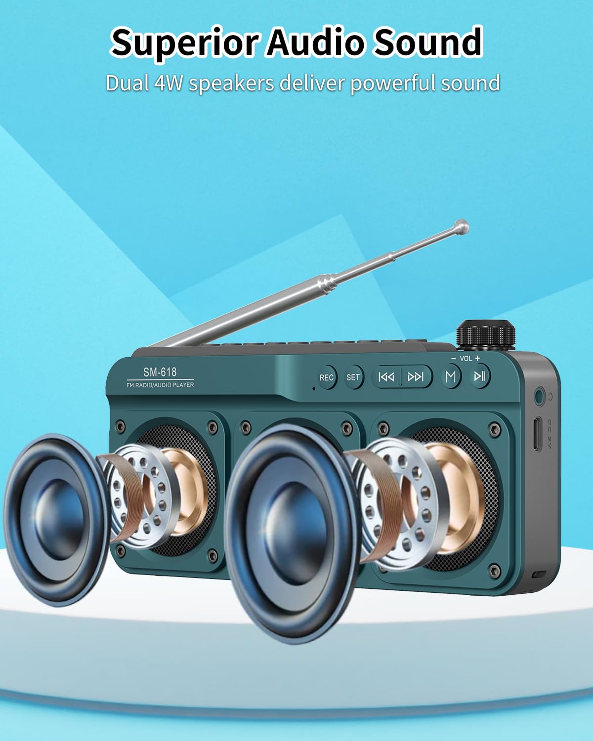 SEMIER 360-degree rotary antenna enhances FM reception for clearer stations