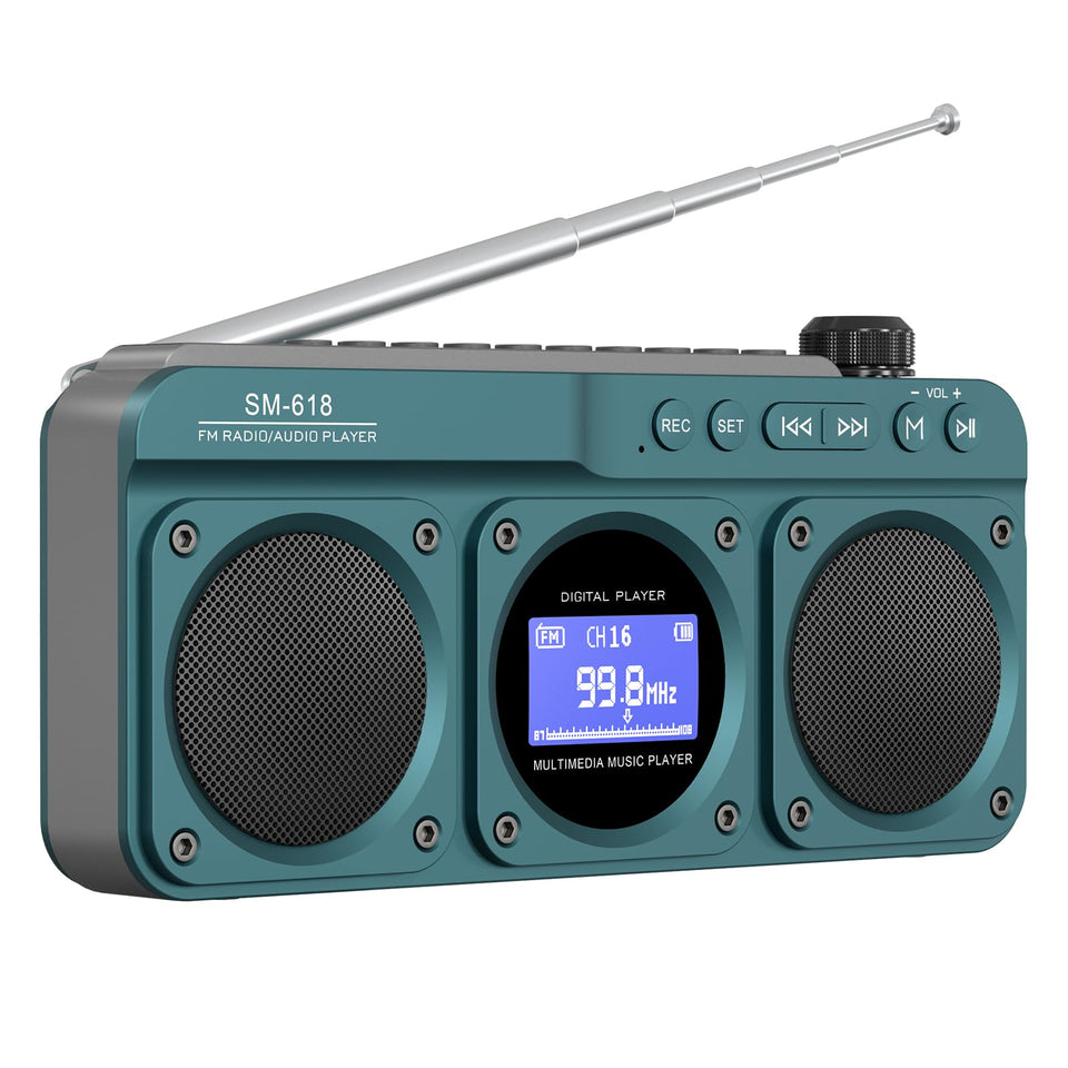 SEMIER small digital FM radio with portable design for on-the-go listening