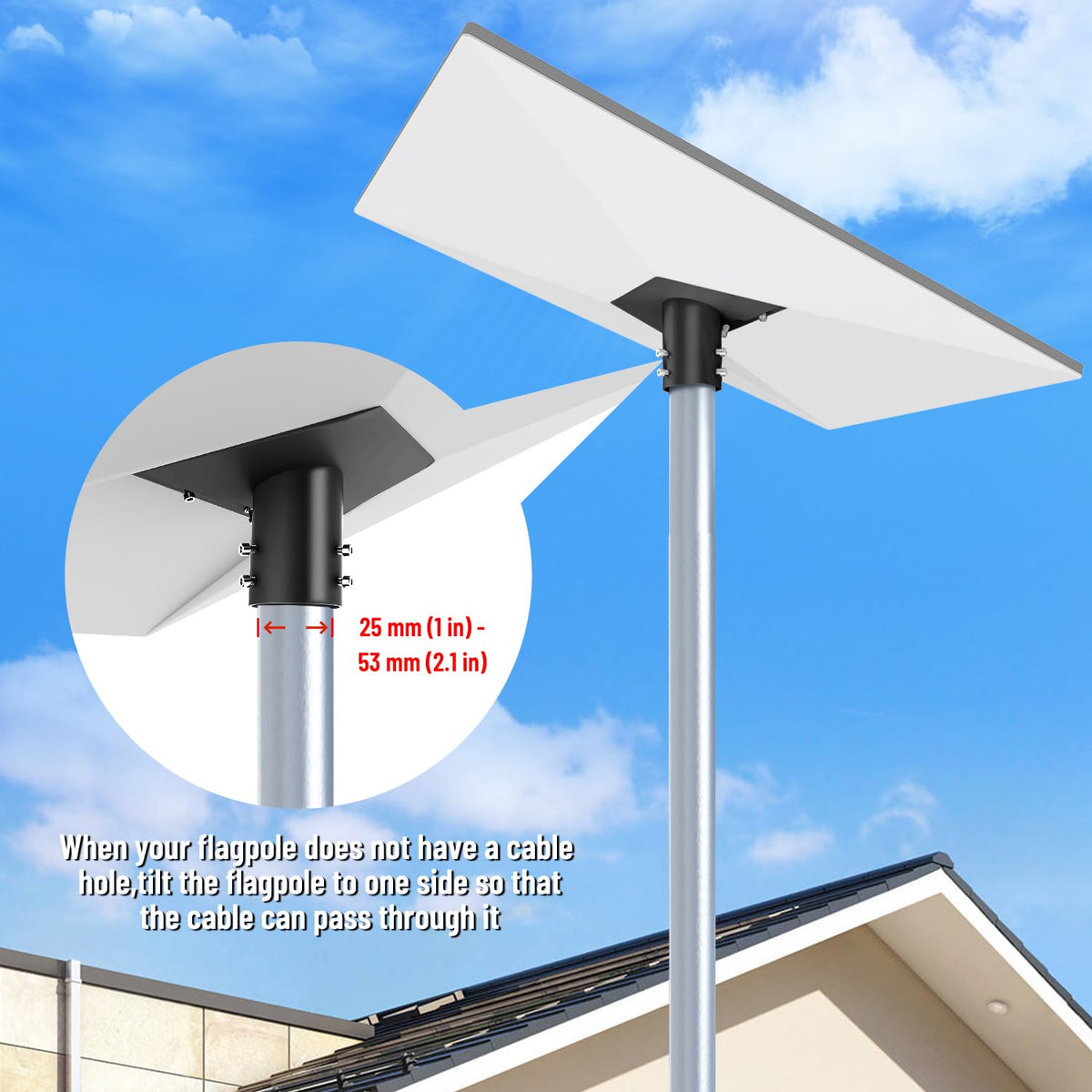 Semusgx Gen3 bracket antenna in black with sturdy support.
