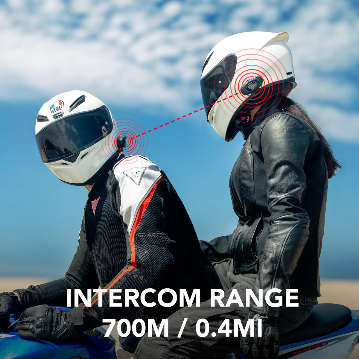 Sena 5R in use on-road with rider receiving GPS and call audio hands-free