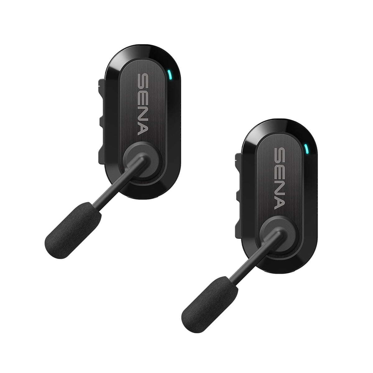 Sena BiKom 20 on a helmet clip for ultralight cycling communication.