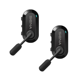 Sena BiKom 20 on a helmet clip for ultralight cycling communication.