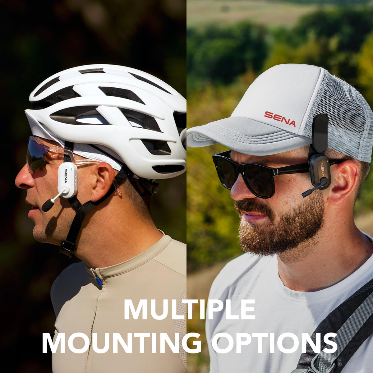 Sena BiKom 20 with Advanced Noise Control for clearer voice in windy trails.