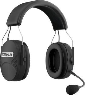 Sena Tufftalk Lite headset worn over the head for all-day comfort in noisy workplaces.