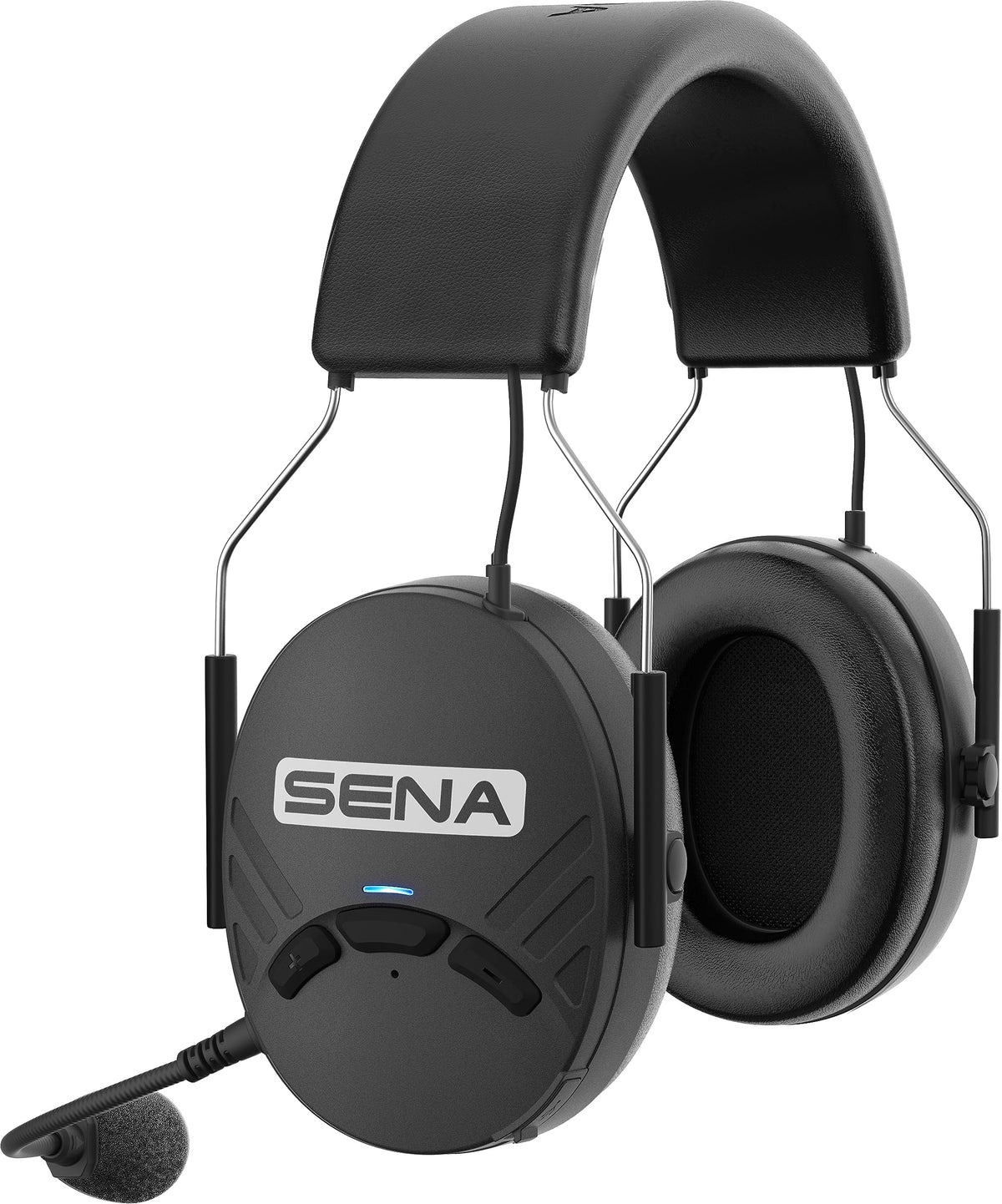 Sena Tufftalk Lite connects to smartphone for hands-free calls on site.
