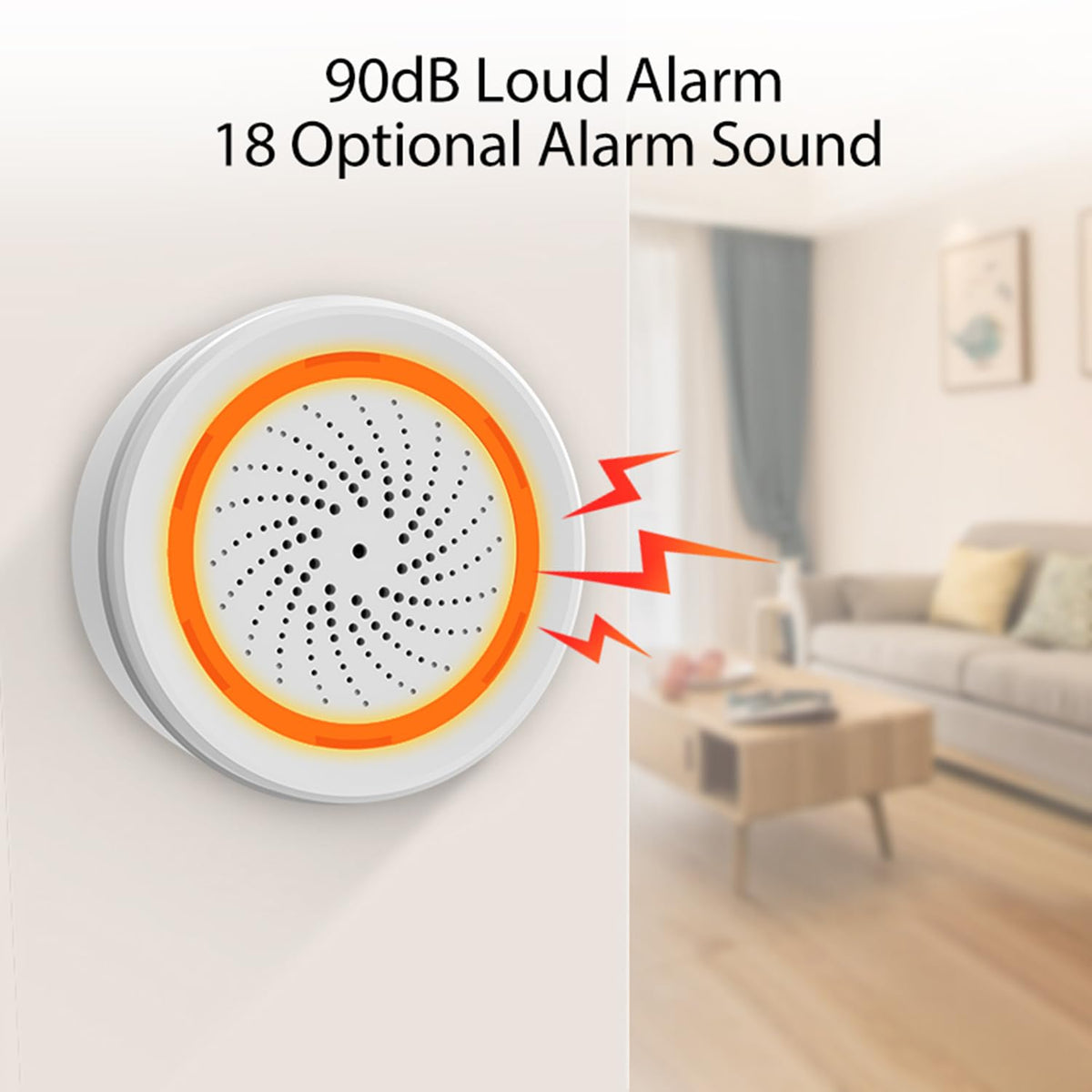 SENCKIT Zigbee siren mounted on wall for quick installation