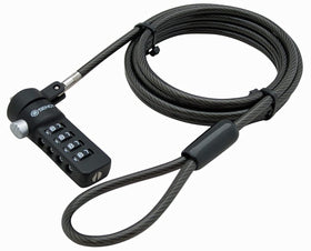 Sendt black notebook lock cable front view showing Kensington-compatible security