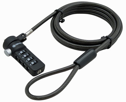 Sendt black notebook lock cable front view showing Kensington-compatible security