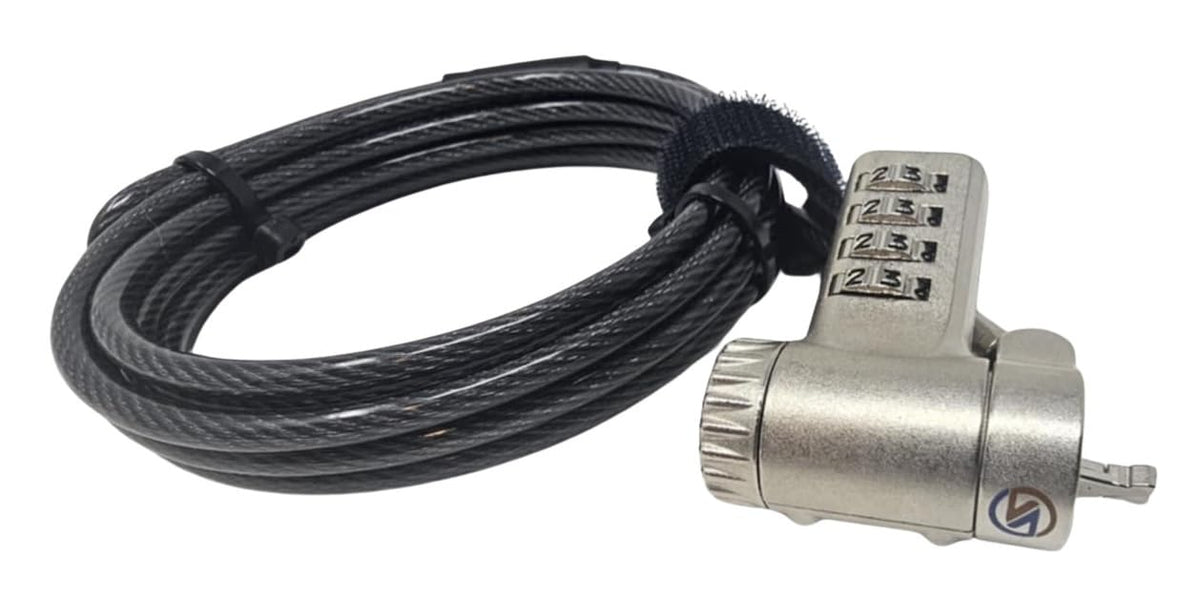 Sendt black universal notebook lock fits Kensington slots, providing sturdy theft deterrence.