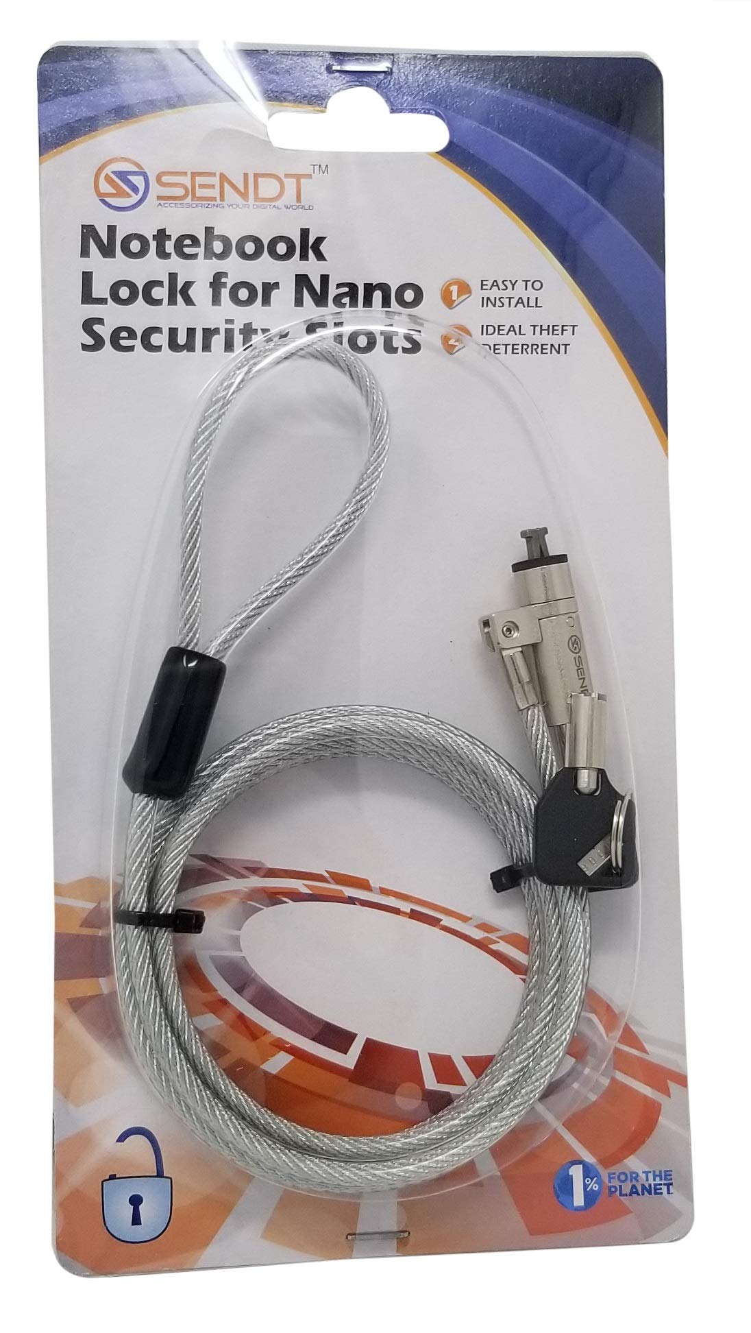 Sendt silver lock with cut-resistant cable deters tampering in transit.