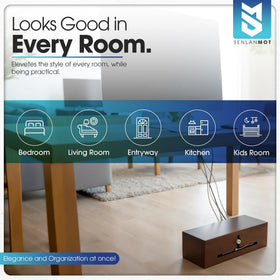SenlanMot interior with power strip demonstrating organized charging capacity