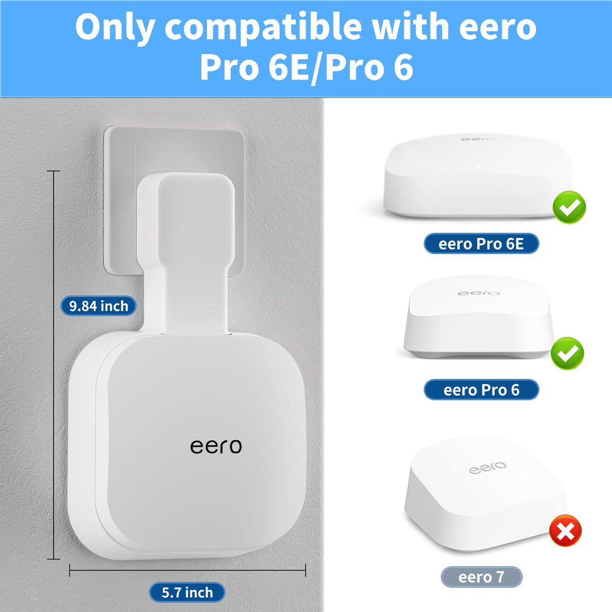 SENLEG eero Pro 6e wall mount back cable channel keeps wires neatly organized.