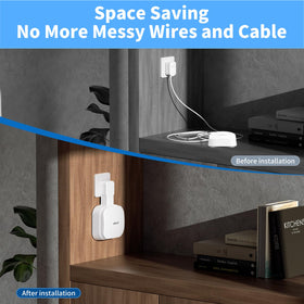 SENLEG eero Pro 6e wall mount in living room with minimalist aesthetic.