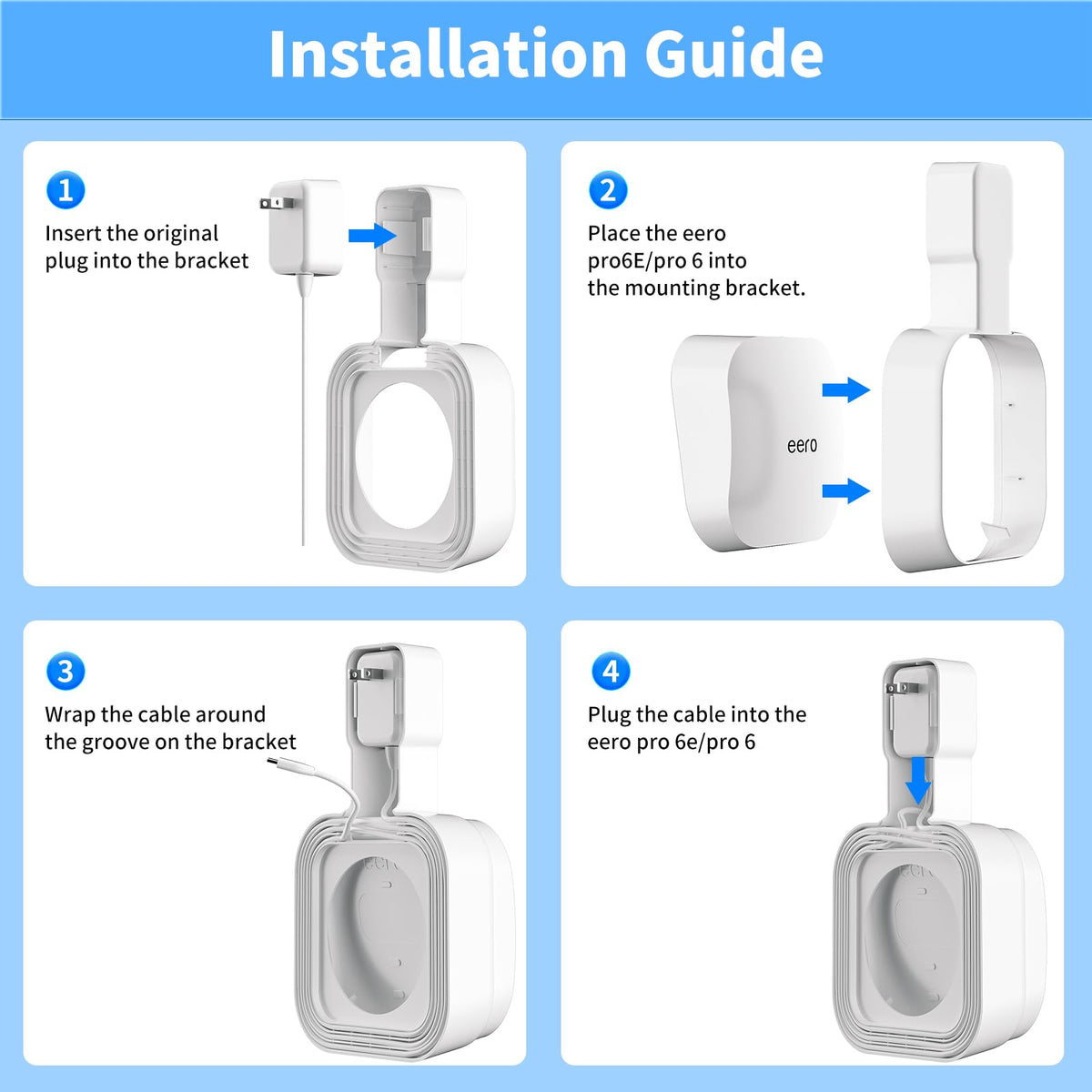 SENLEG eero Pro 6e wall mount pack of 2 for flexible setup.