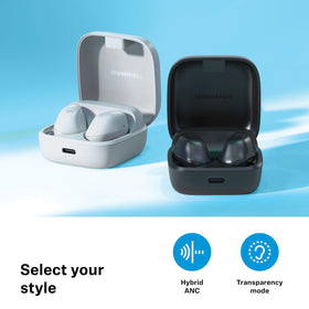 Sennheiser ACCENTUM charging case extending playtime with Qi and USB-C charging