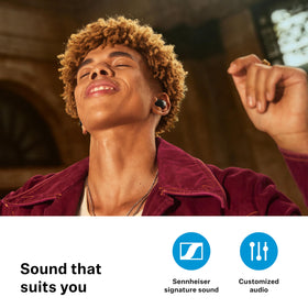 Sennheiser Accentum ergonomic tip design for a comfortable seal and rich audio