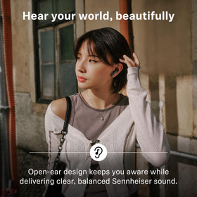 Sennheiser ACCENTUM open-earbuds handheld-fit highlights comfortable, ergonomic wear