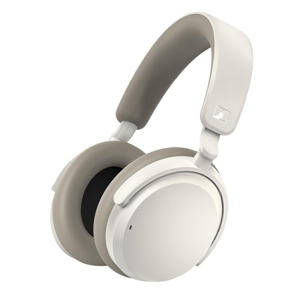 Sennheiser Accentum over-ear headphones on white surface, showcasing lightweight comfort.