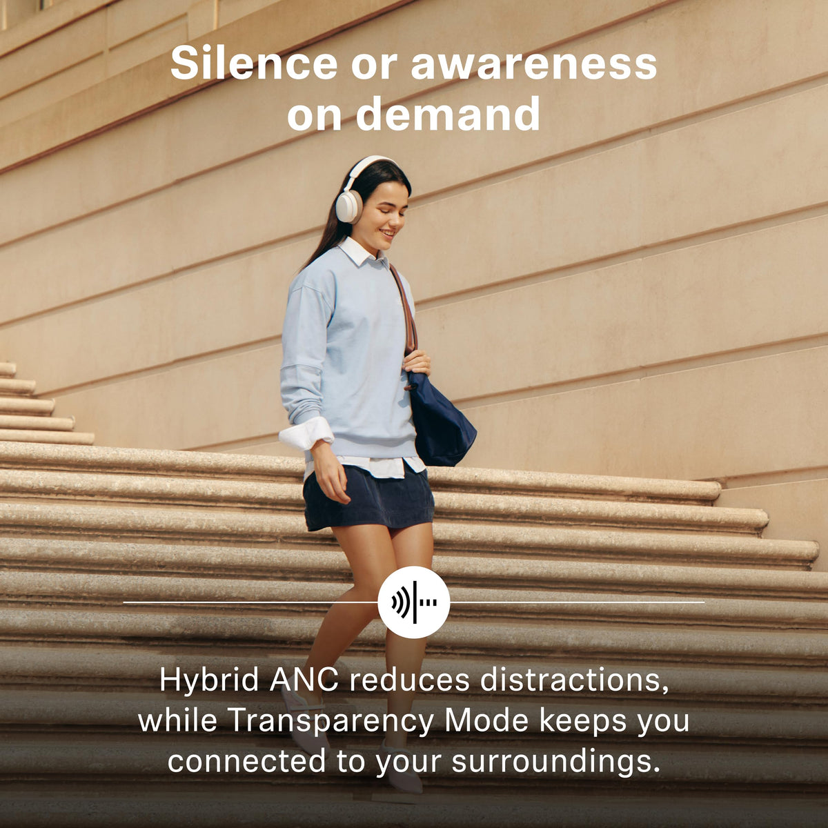 Sennheiser Accentum transparency mode for aware listening