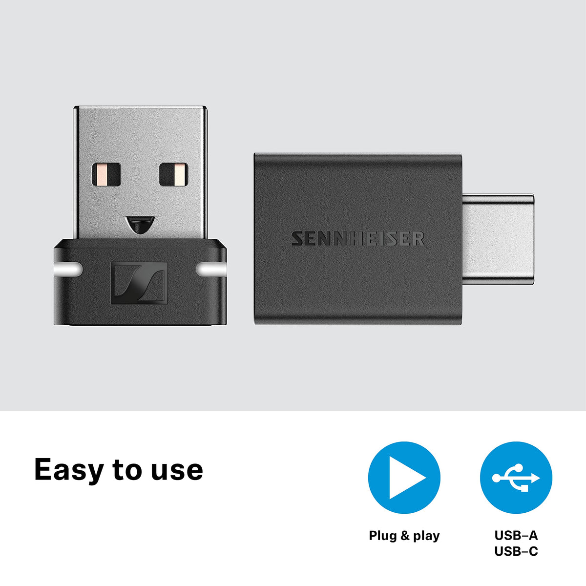 Sennheiser BTD 600 plugged into a laptop providing stable wireless audio connection benefit reliable playback