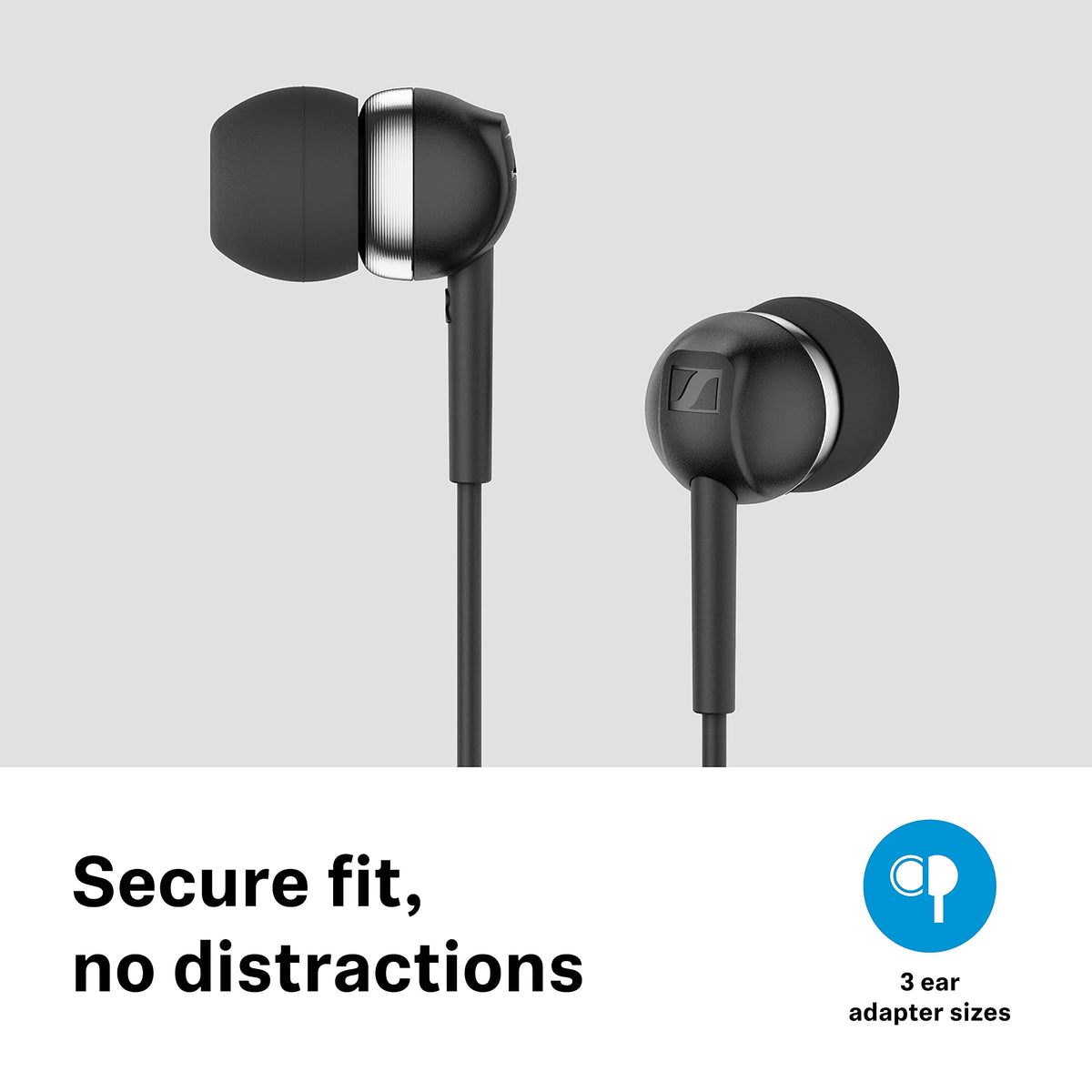 Sennheiser CX 80S ear-tip sizes customize comfort and isolation.