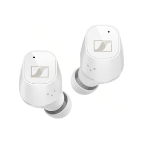 Sennheiser CX Plus earbuds with case delivering immersive sound and all-day battery.