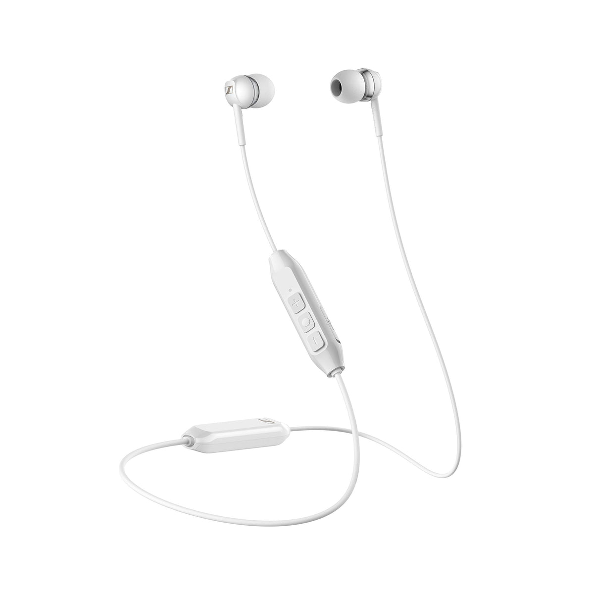 Sennheiser CX 150BT front view showing earbuds and cable, highlighting sleek design