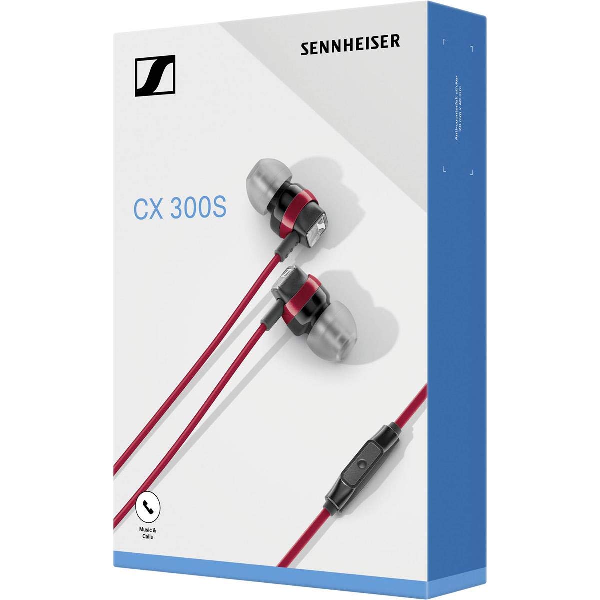 Sennheiser CX 300S with four ear tip sizes shown for personalized fit