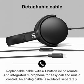 Sennheiser HD 400U wired USB-C connection for smartphones.