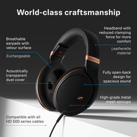 Sennheiser HD 505 copper edition drawstring bag included for travel