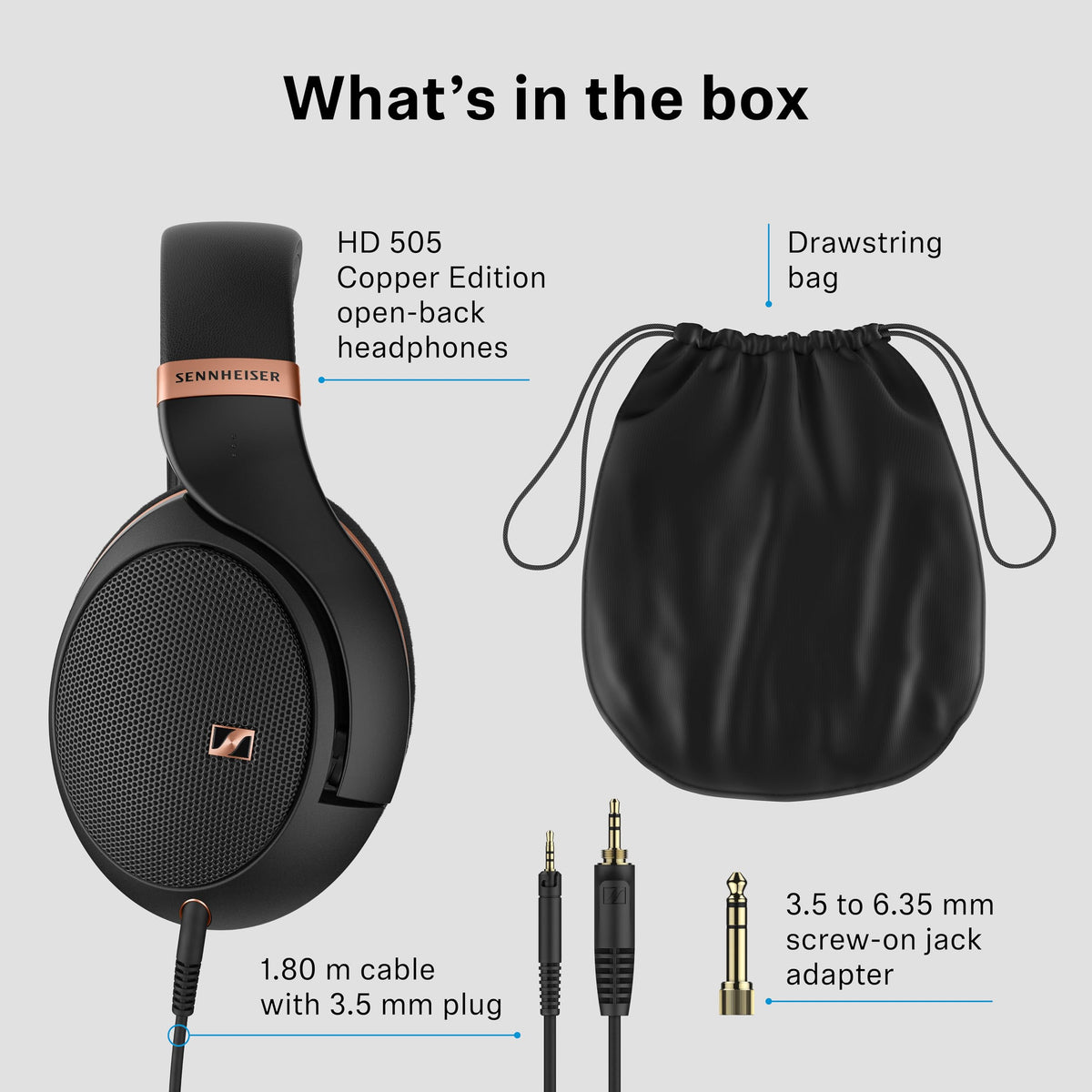 Sennheiser HD 505 copper edition open-back design for spacious music listening