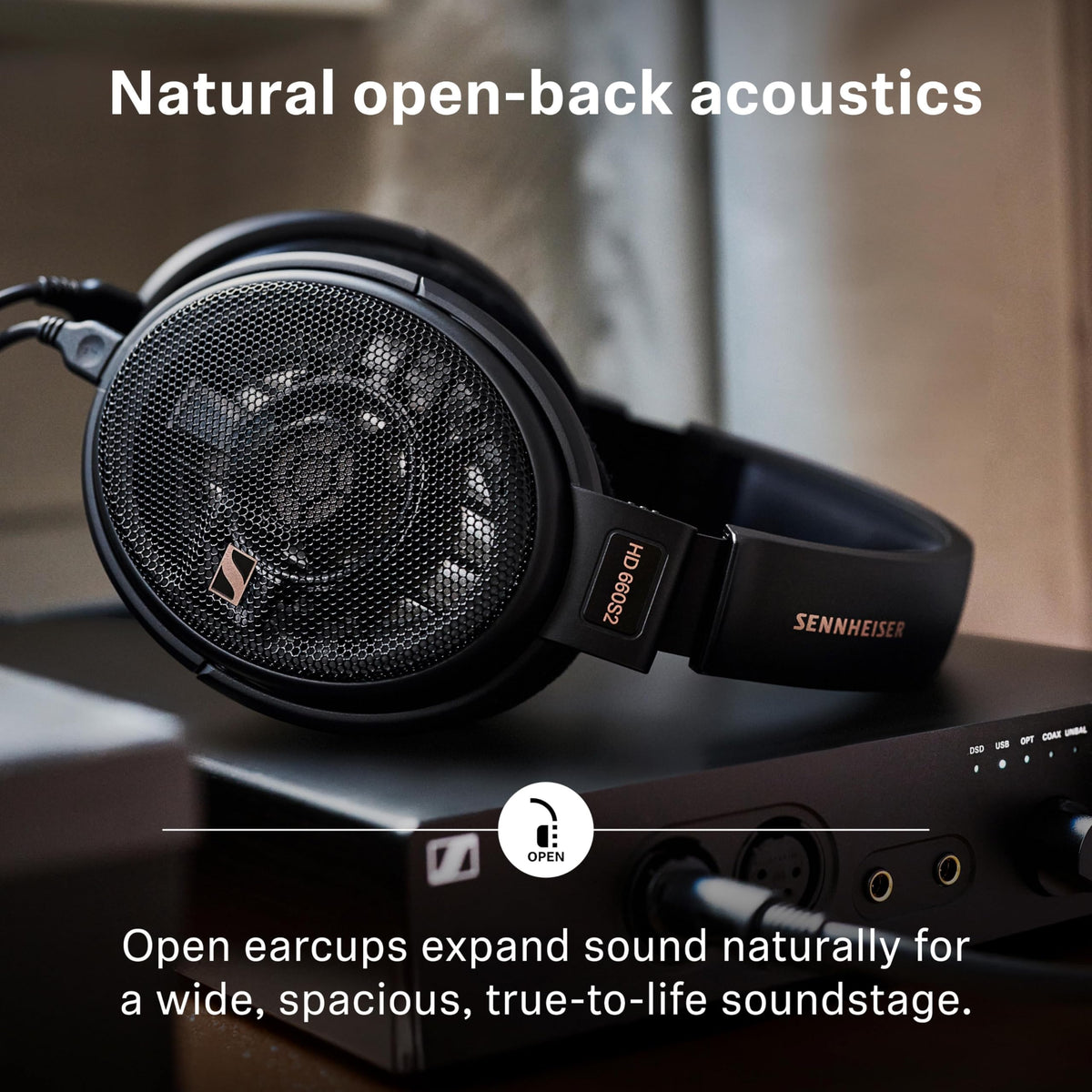 Sennheiser HD 660S2 black design details highlight durable materials.