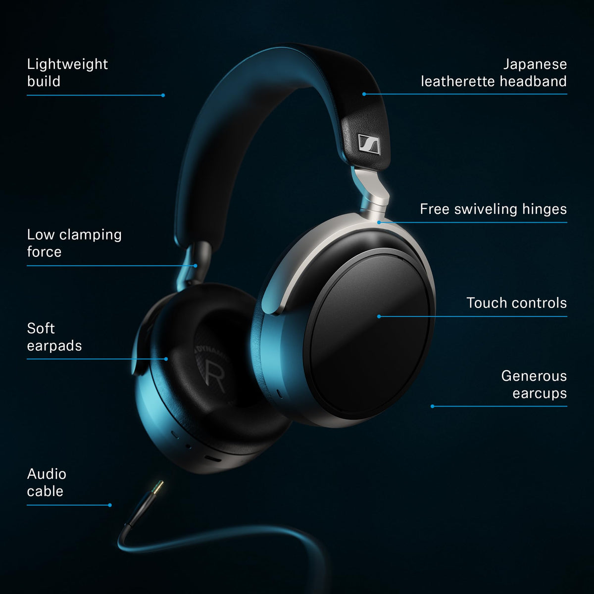 Sennheiser HDB 630 battery indicator highlighting long playback life