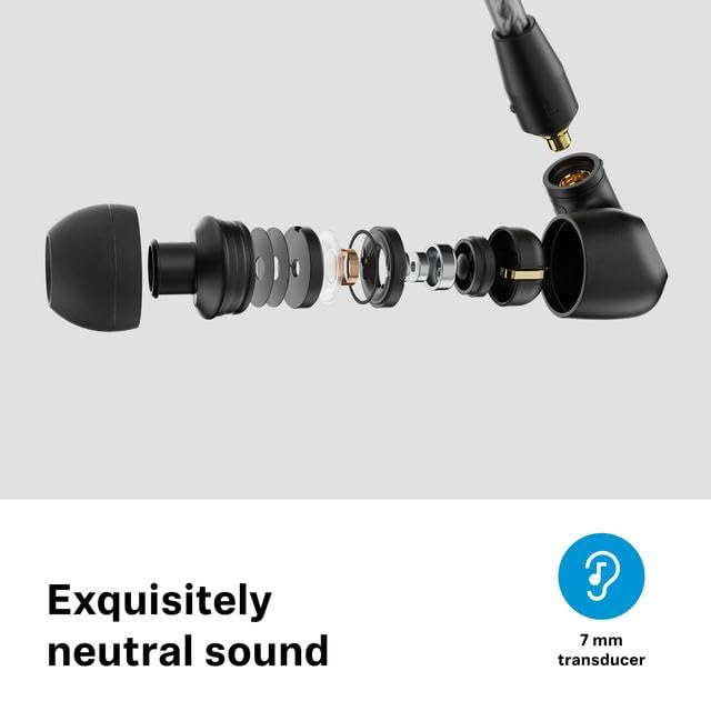 Sennheiser IE 200 7mm TrueResponse transducers delivering balanced, natural sound with clear mids.