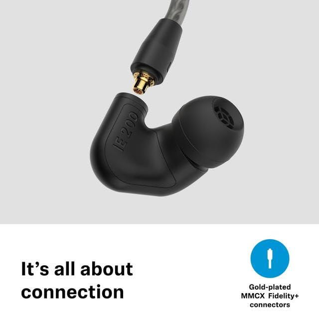 Sennheiser IE 200 compact minimal design suits travel and home listening.
