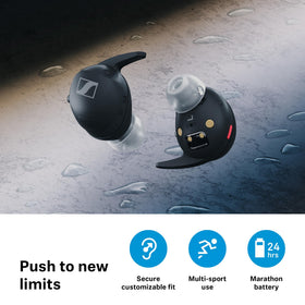 Sennheiser Momentum Sport Polar sensors provide real-time heart rate data.