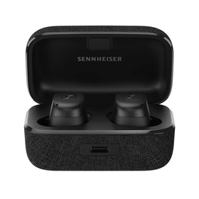 Sennheiser Momentum True Wireless 3 earbuds front view with secure fit.