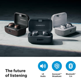 Sennheiser Momentum TW4 LE Audio Auracast connectivity for seamless pairing.