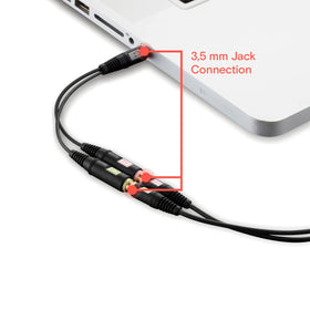 Sennheiser close-up of 4-pole 3.5mm plug and molded strain relief improving durability