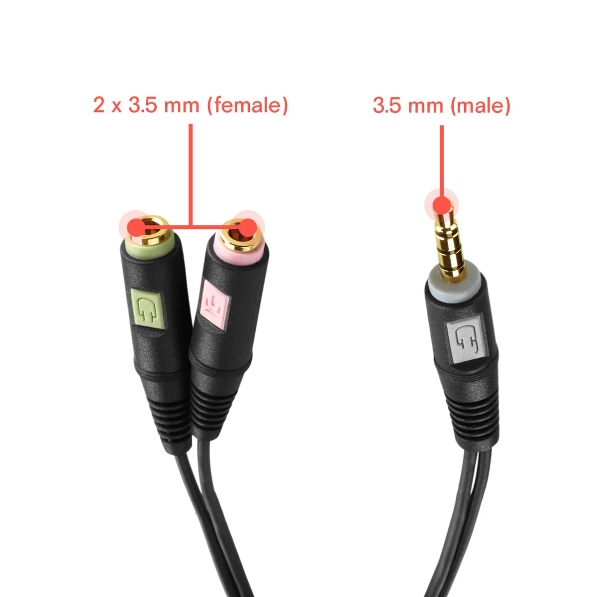 Sennheiser color and icon coded female jacks for quick correct headset connections