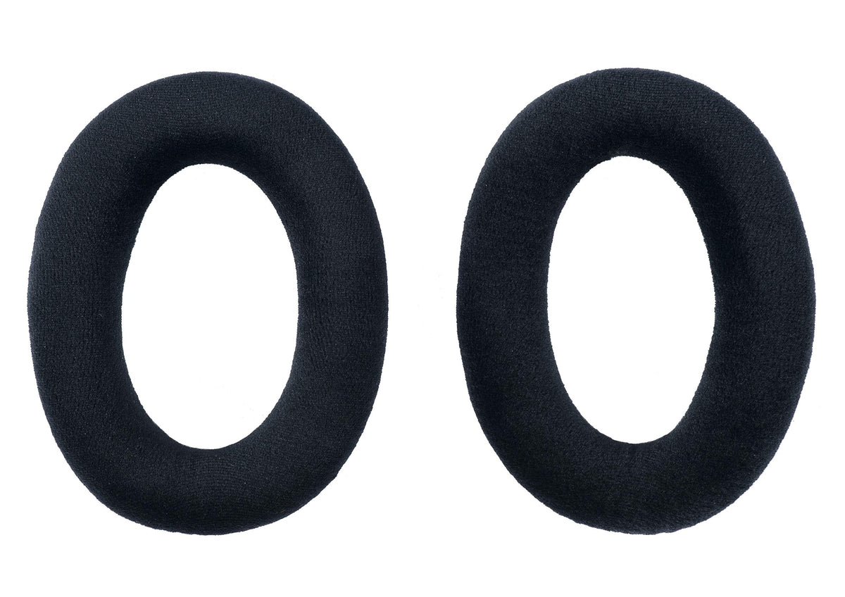 sennheiser pads beside ruler to show 114mm x 86mm dimensions for correct fit