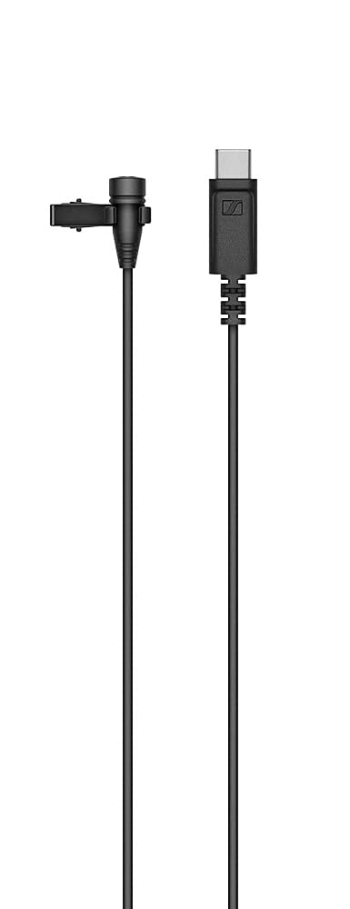 Sennheiser XS Lav USB-C microphone with windscreen for crisp on-camera audio.